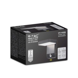 Applique LED da esterno 17W IP65 nera V-TAC VT-11020-150-B - foto 3