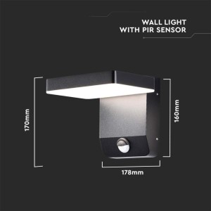 Applique LED da esterno 17W IP65 nera V-TAC VT-11020-150-B - foto 7