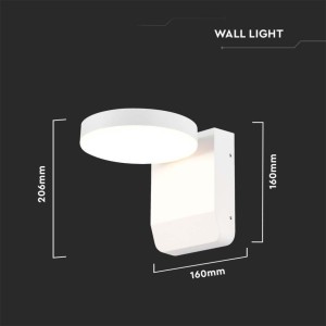 Applique LED da esterno 17W IP65 bianca V-TAC VT-11020-RD-W - foto 7