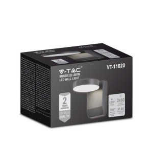 Applique LED da esterno 17W IP65 nera V-TAC VT-11020-RD-B - foto 3