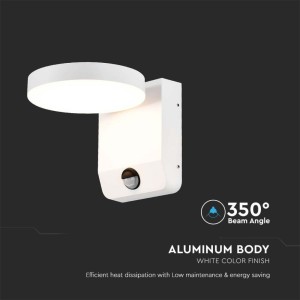 Applique LED da esterno 17W PIR IP65 bianca V-TAC - foto 5