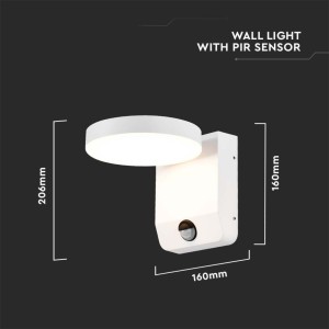 Applique LED da esterno 17W PIR IP65 bianca V-TAC - foto 7