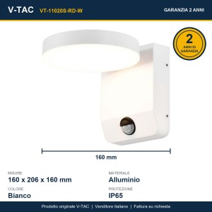Applique LED da esterno 17W PIR IP65 bianca V-TAC - foto 9