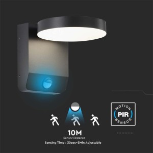 Applique LED da esterno 17W IP65 sensore PIR nera V-TAC VT-11020S-RD-B - foto 4