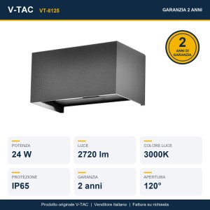 Applique LED da esterno 24W IP65 bianca V-TAC VT-8125 - foto 11