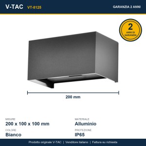 Applique LED da esterno 24W IP65 bianca V-TAC VT-8125 - foto 12