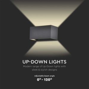 Applique LED da esterno 24W IP65 rettangolare nera V-TAC VT-8125-B-N - foto 6