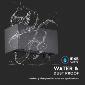 Applique LED da esterno 24W IP65 rettangolare nera V-TAC VT-8125-B-N - foto 7