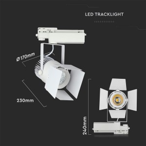 Faretto LED da binario 33W bianco V-TAC VT-433-W - foto 3