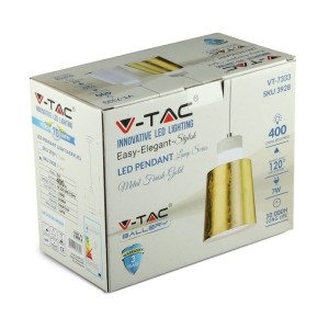 Lampadario LED a cilindro 7W oro V-TAC VT-7333-G - foto 3