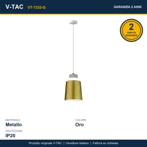 Lampadario LED a cilindro 7W oro V-TAC VT-7333-G - foto 10
