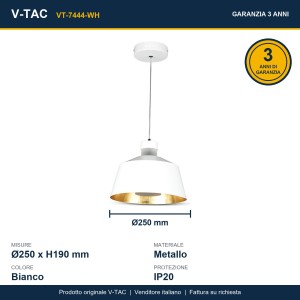 Lampadario LED 7W Bianco V-TAC VT-7444-WH - foto 10