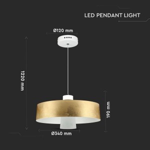 Lampadario LED 7W oro V-TAC VT-7666-G - foto 3