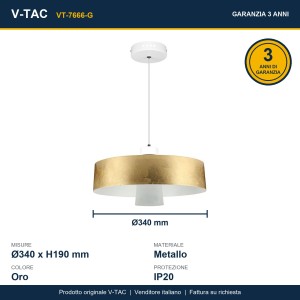 Lampadario LED 7W oro V-TAC VT-7666-G - foto 10