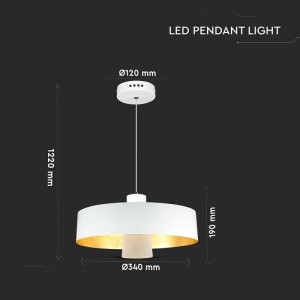 Lampadario LED a sospensione 7W bianco V-TAC VT-7666-WH - foto 3