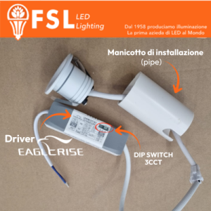 Punto luce LED da incasso 4W 3CCT IP20 340lm FSL ORION - foto 2