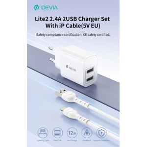 Caricabatterie 2 USB-A 2.4A...