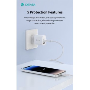 Caricabatterie 2 USB-A 2.4A 12W con cavo Lightning Devia RLC-342 - foto 4