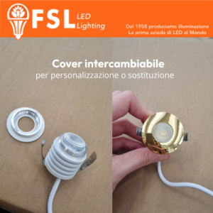 Cover curva sostitutiva Ø37mm oro per punto luce LED FSL VEGA - foto 2
