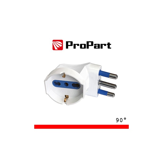 Adattatore schuko 90° 10/16A 1500W bianco ProPart-El