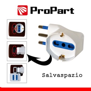 Adattatore schuko 90° 10/16A 1500W bianco ProPart-El - foto 2