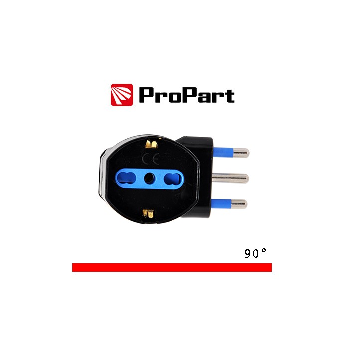 Adattatore Schuko 90° 10/16A 250V Nero ProPart-El