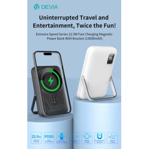 Power bank magnetico 10.000 mAh 22.5W con supporto Apple Watch Nero Devia - foto 3