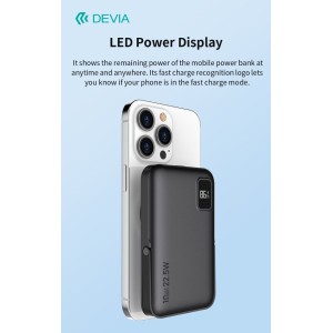 Power bank magnetico 10.000 mAh 22.5W con supporto Apple Watch Nero Devia - foto 4