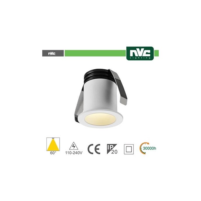 Punto Luce LED 2W 3000K 60° IP20 FORO:35mm Punto Luce LED 2W 3000K 60° IP20 FORO:35mm