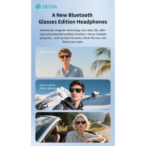 Occhiali auricolari open-ear Bluetooth 5.4 IPX5 neri Devia Lite1 A01 - foto 2