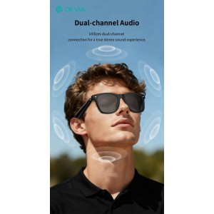 Occhiali auricolari open-ear Bluetooth 5.4 IPX5 neri Devia Lite1 A01 - foto 5