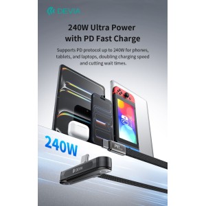 Cavo USB-C a USB-C 240W 1,5 m con supporto Devia Ultra6 - foto 2