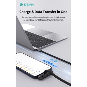 Cavo USB-C a USB-C 240W 1,5 m con supporto Devia Ultra6 - foto 6