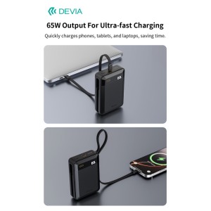 Power Bank 20.000mAh 65W USB-C Devia EP210 Nero - foto 3