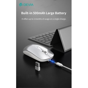 Mouse wireless DPI regolabile 2.4G Bluetooth Grigio Devia - foto 4