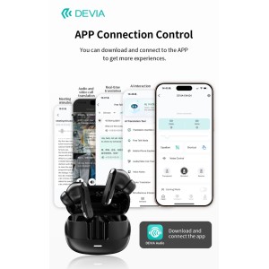 Auricolari TWS ANC Neri Bluetooth 5.4 Devia AI TWS Pro7 - foto 3