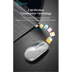 Mouse wireless DPI regolabile 2.4G Bluetooth Silver Devia - foto 3