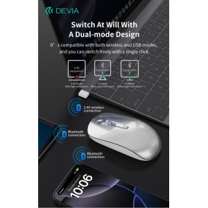 Mouse wireless DPI regolabile 2.4G Bluetooth Silver Devia - foto 5