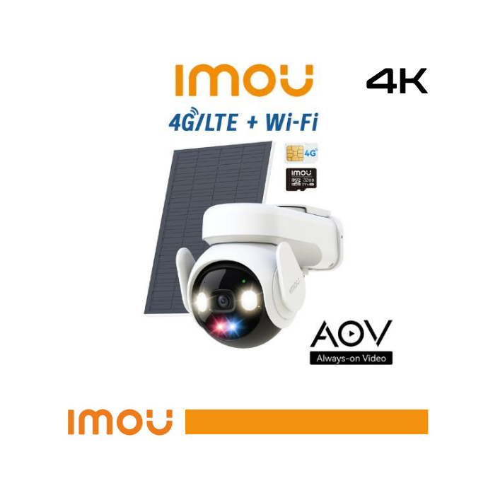 Telecamera 4G da esterno 4K 8MP con pannello solare Imou AOV PT