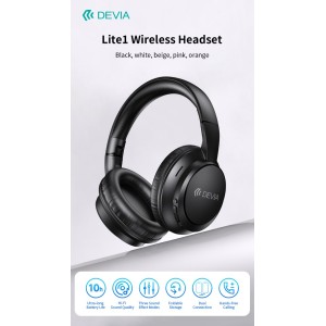 Cuffie Over-Ear Wireless 10 ore Bluetooth 5.4 Beige Devia Lite1 - foto 2