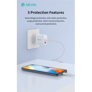 Caricabatterie 2.4A 2 USB-A 5V 12W con cavo Micro USB Devia - foto 4