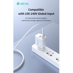 Caricabatterie 2.4A 2 USB-A 5V 12W con cavo Micro USB Devia - foto 6