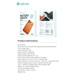 Power bank magnetico wireless 22,5W 10000mAh nero Devia Ultra14 - foto 6