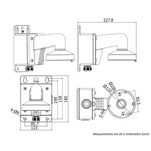 Scatola di derivazione per telecamere Turret Hilook Ø157x53,4mm - foto 2