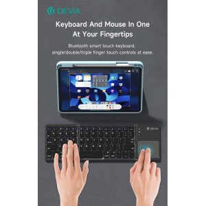 Tastiera Bluetooth richiudibile con touchpad Devia, nera, per Microsoft Android Apple - foto 2