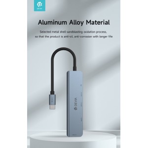 Hub 5 in 1 USB-C con 3 USB 3.0, PD e lettore di schede Devia - foto 4