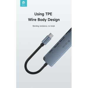 Hub 5 in 1 USB-C con 3 USB 3.0, PD e lettore di schede Devia - foto 5