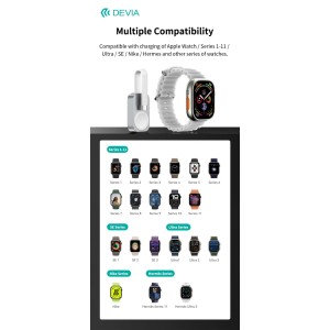 Caricatore wireless magnetico Apple Watch 5W Type-C Bianco Devia Ultra8 S5 - foto 3