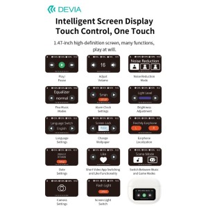 Auricolari wireless con traduzione 164 lingue, display 1,47", ANC Devia EM421 - foto 5