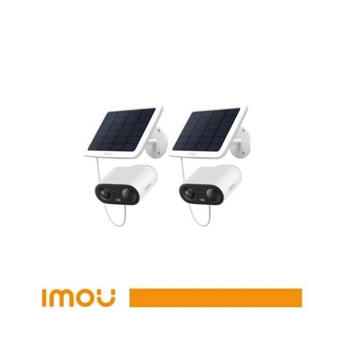 Kit 2 telecamere Wi-Fi 2K Full Color a batteria con pannelli solari Imou Cell Go